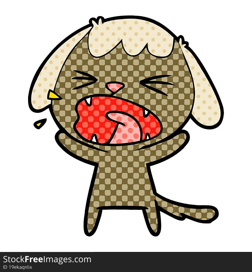 cute cartoon dog barking. cute cartoon dog barking