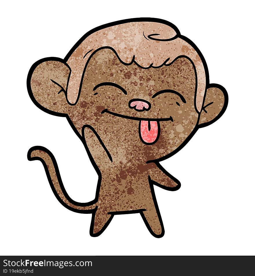 funny cartoon monkey waving. funny cartoon monkey waving