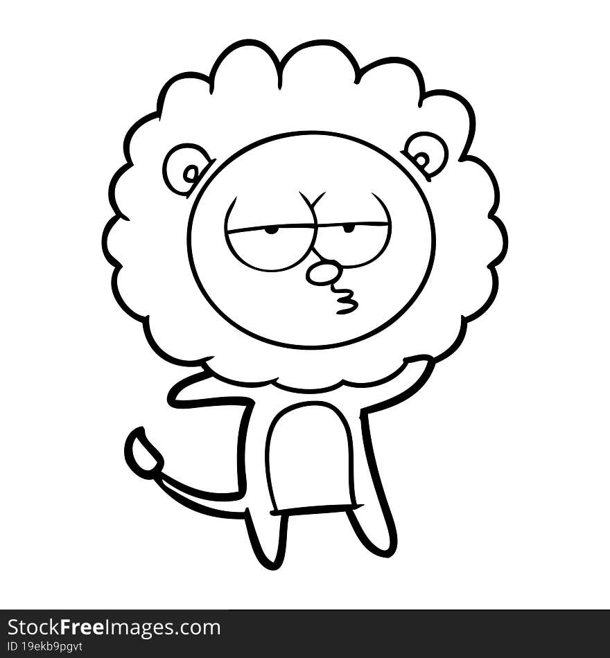 cartoon bored lion. cartoon bored lion