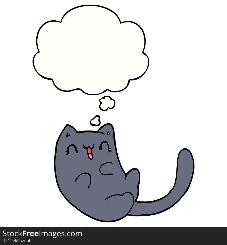 cartoon cat and thought bubble