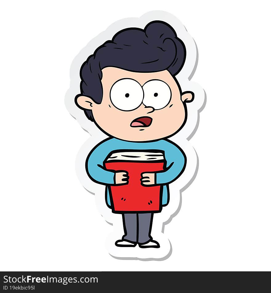 sticker of a cartoon staring man