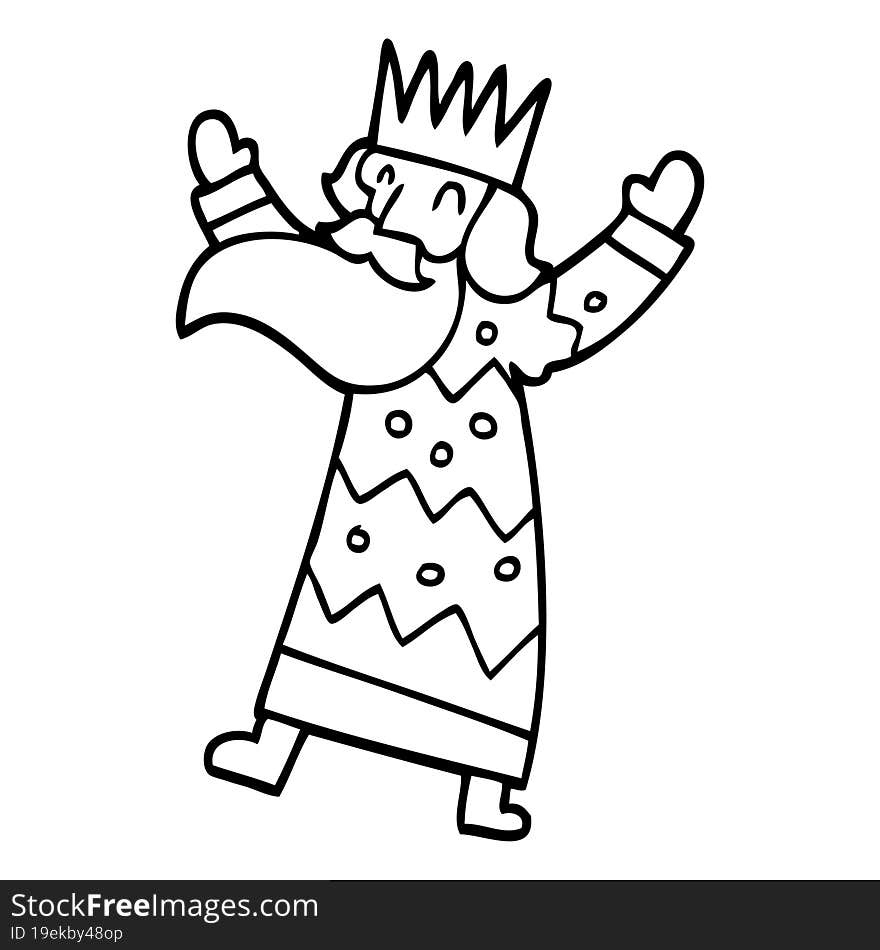 line drawing cartoon jolly king