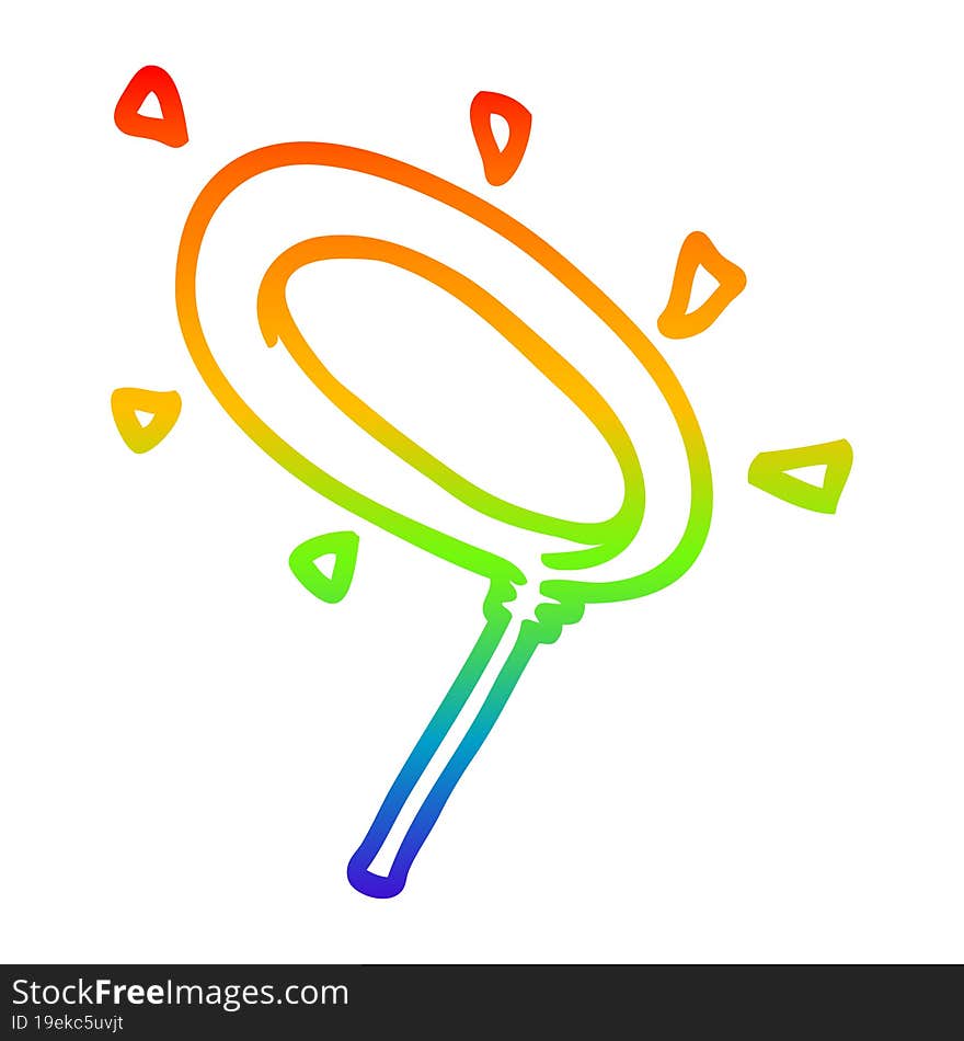 rainbow gradient line drawing cartoon angel halo