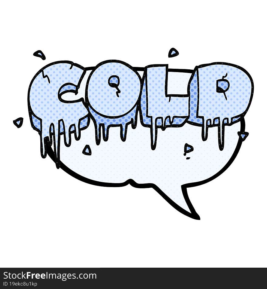 freehand drawn comic book speech bubble cartoon cold text symbol