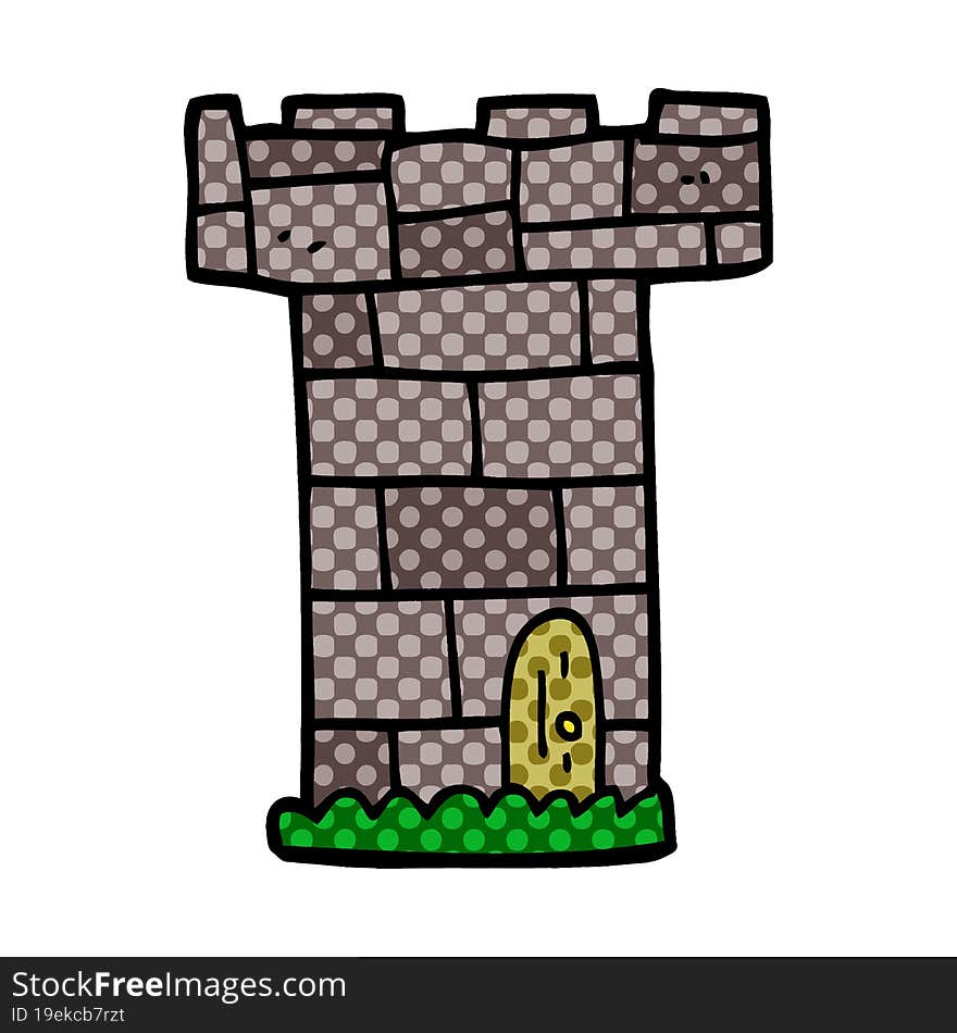 cartoon doodle castle tower