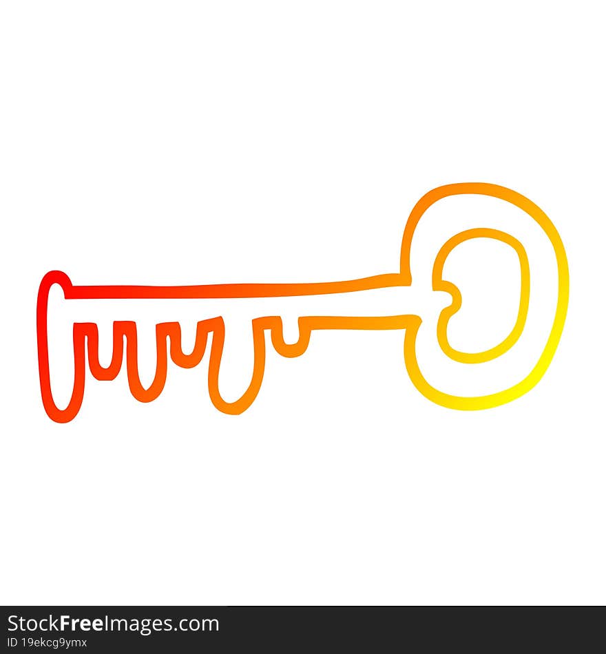 warm gradient line drawing cartoon metal key