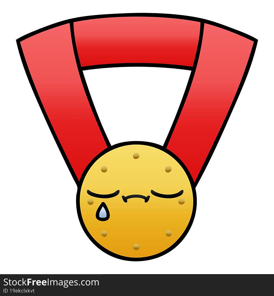 gradient shaded cartoon gold medal