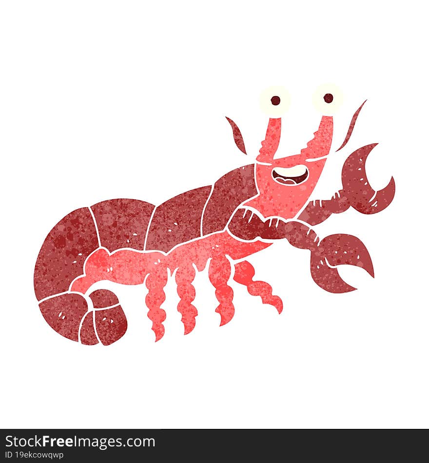 retro cartoon lobster