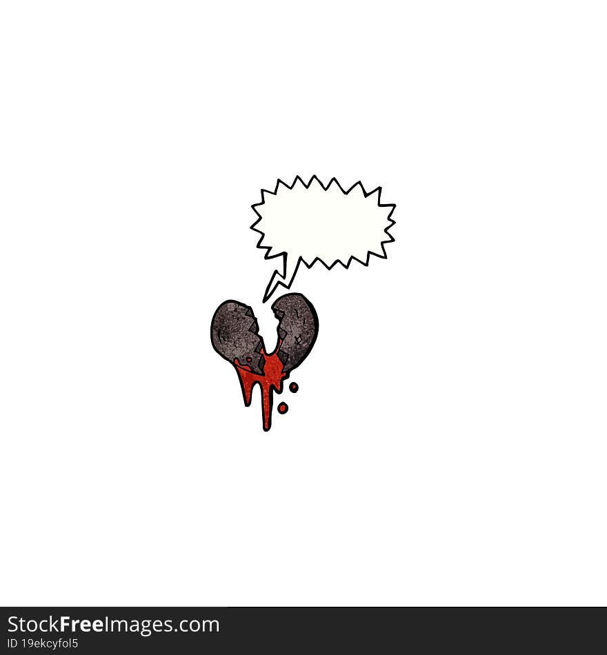 black broken heart cartoon