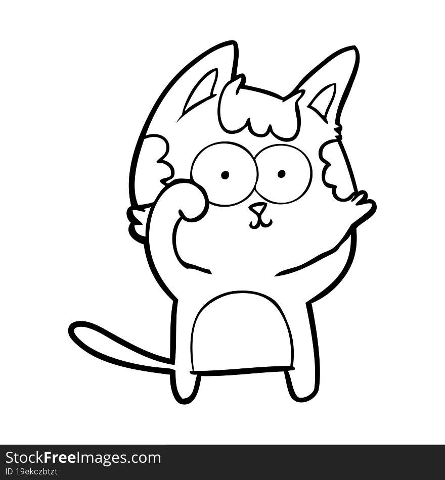 happy cartoon cat. happy cartoon cat