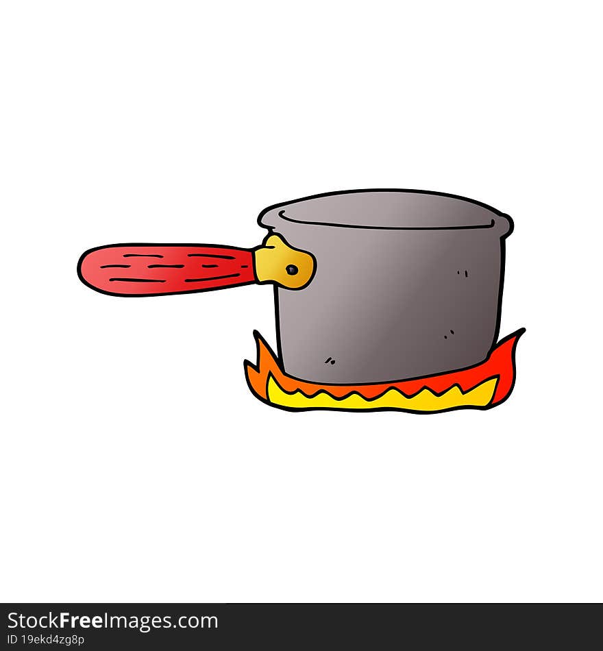 cartoon doodle cooking pan