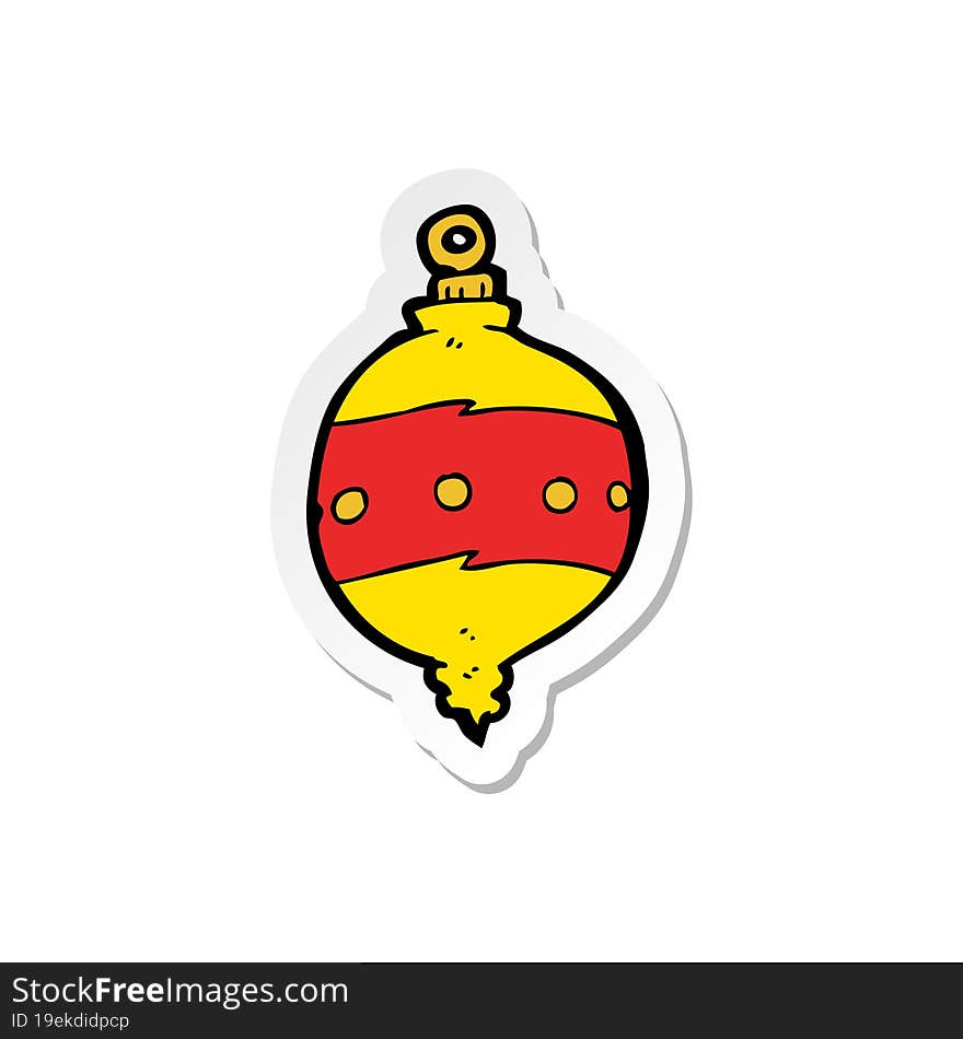 sticker of a cartoon christmas decoration