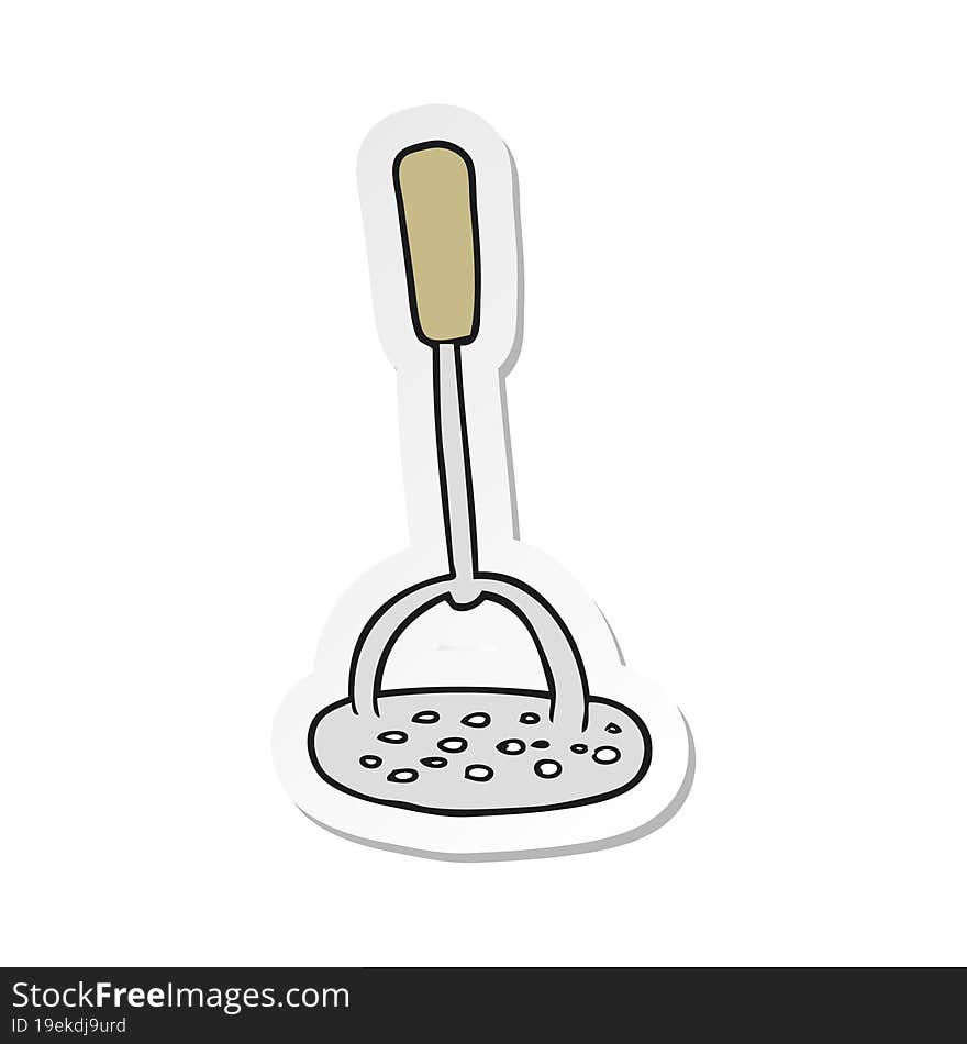 sticker of a cartoon potato masher