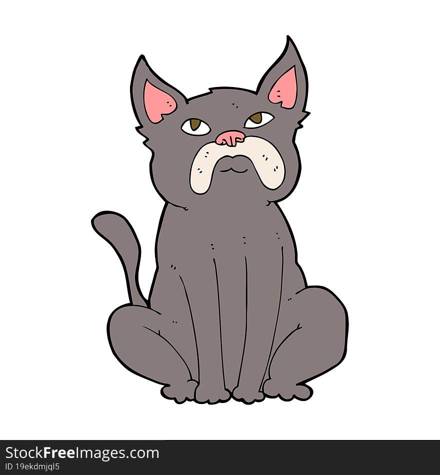 cartoon grumpy little dog