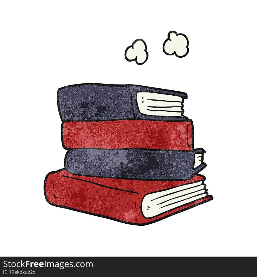 textured cartoon stack of books