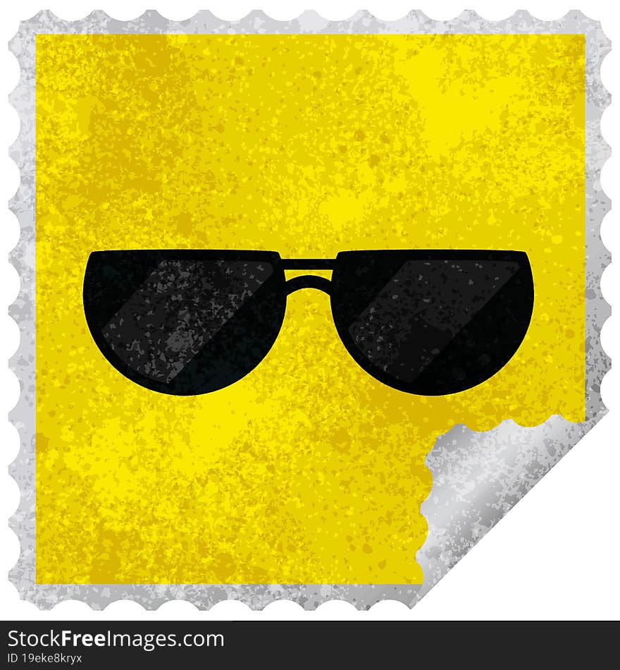 sunglasses graphic vector illustration square sticker stamp