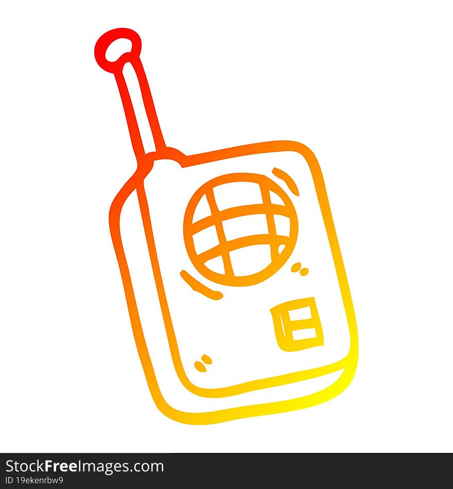 warm gradient line drawing cartoon walkie talkie