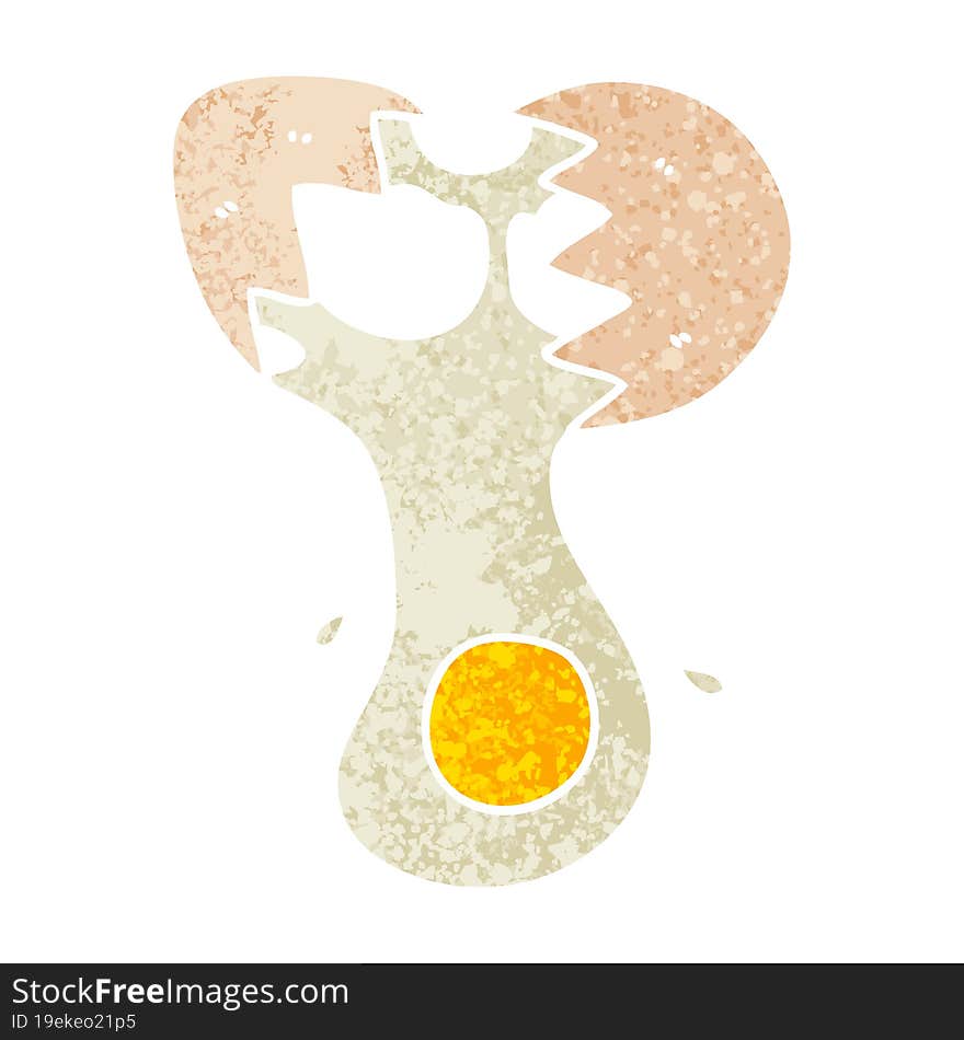 quirky retro illustration style cartoon cracked egg