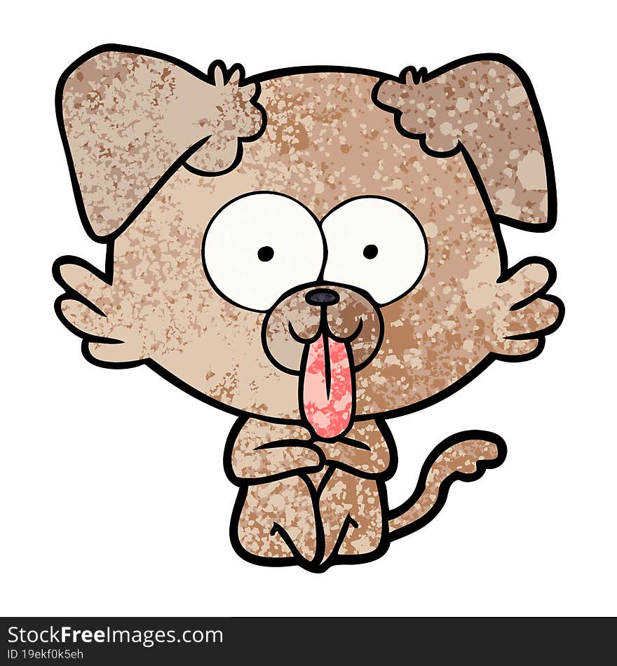 cartoon dog with tongue sticking out. cartoon dog with tongue sticking out