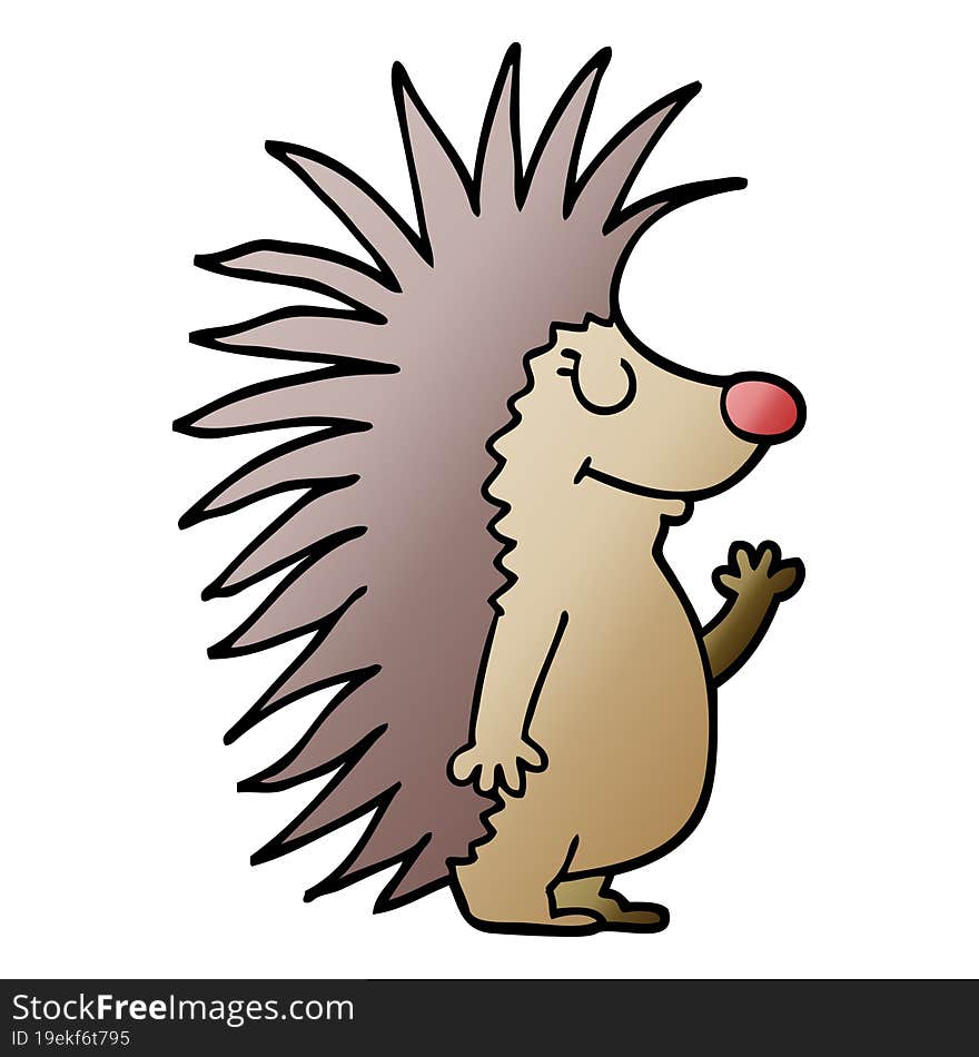 cartoon doodle spiky hedgehog