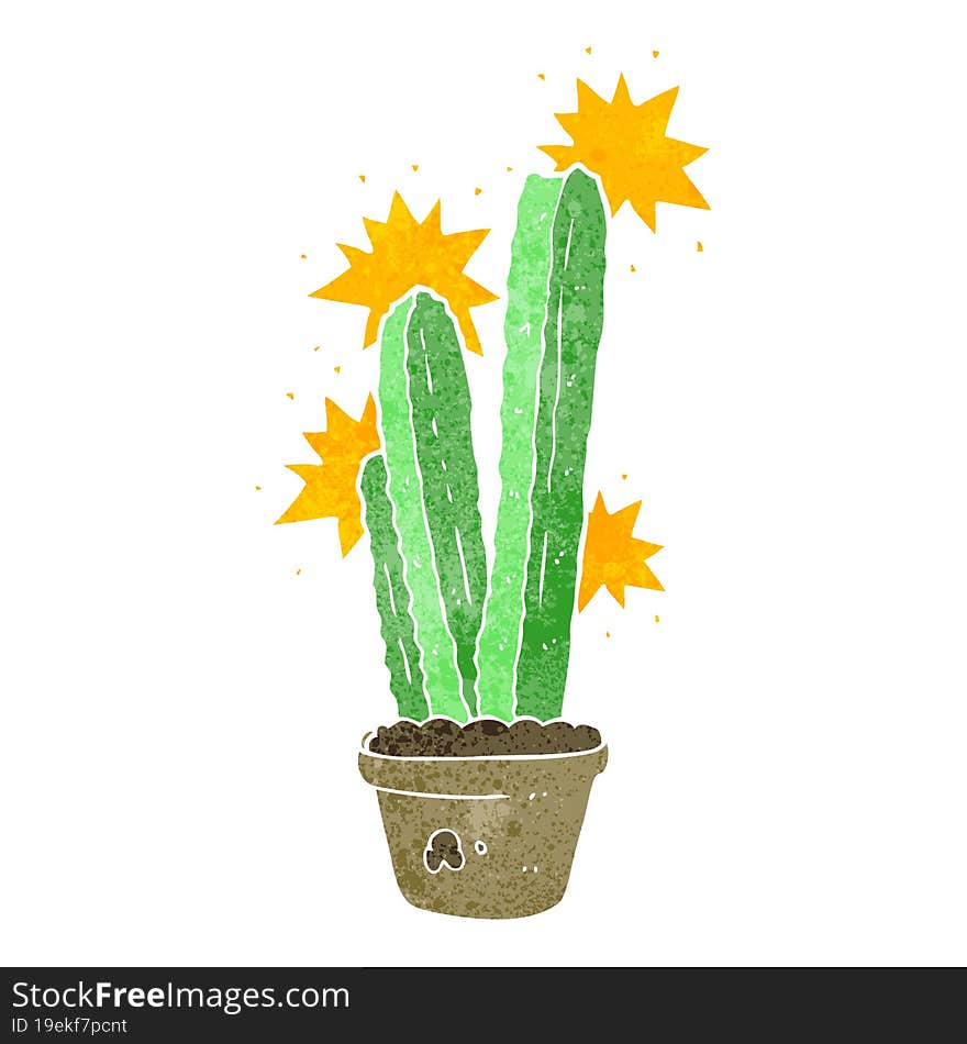 retro cartoon cactus