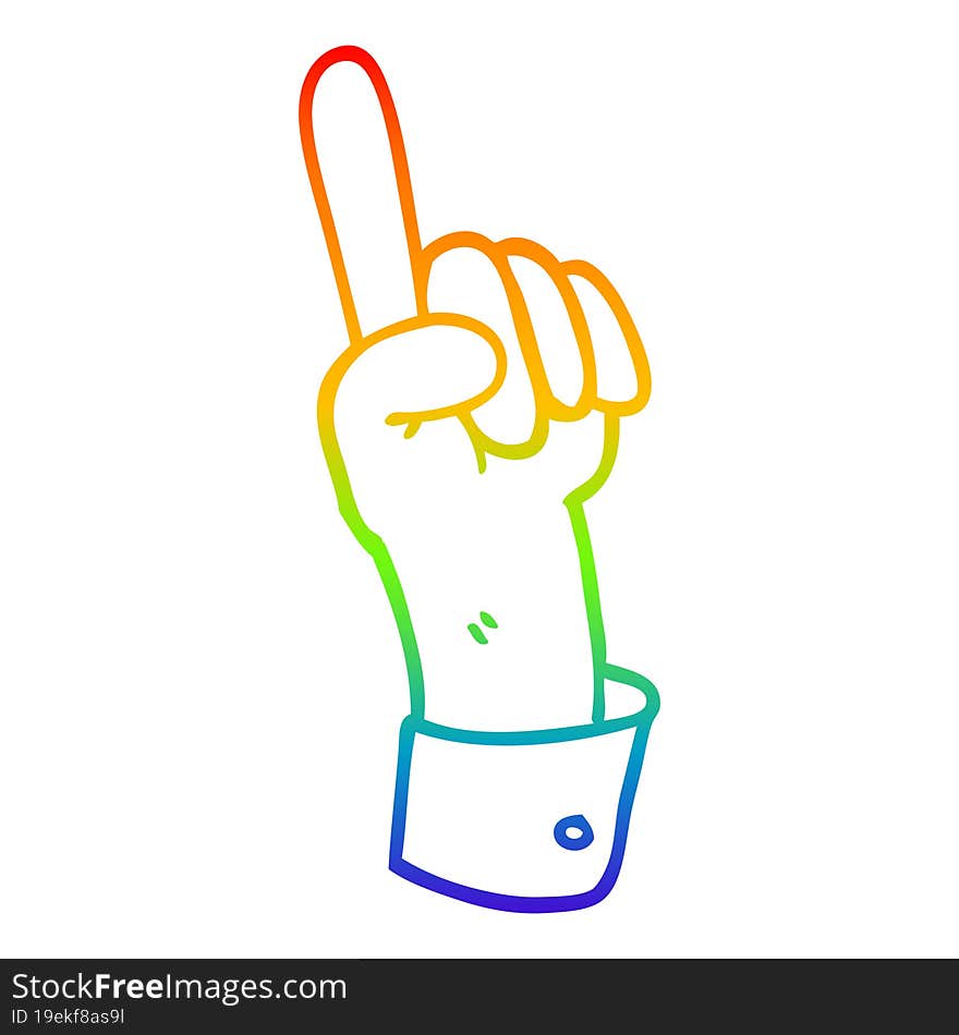 rainbow gradient line drawing carton of hand gesture