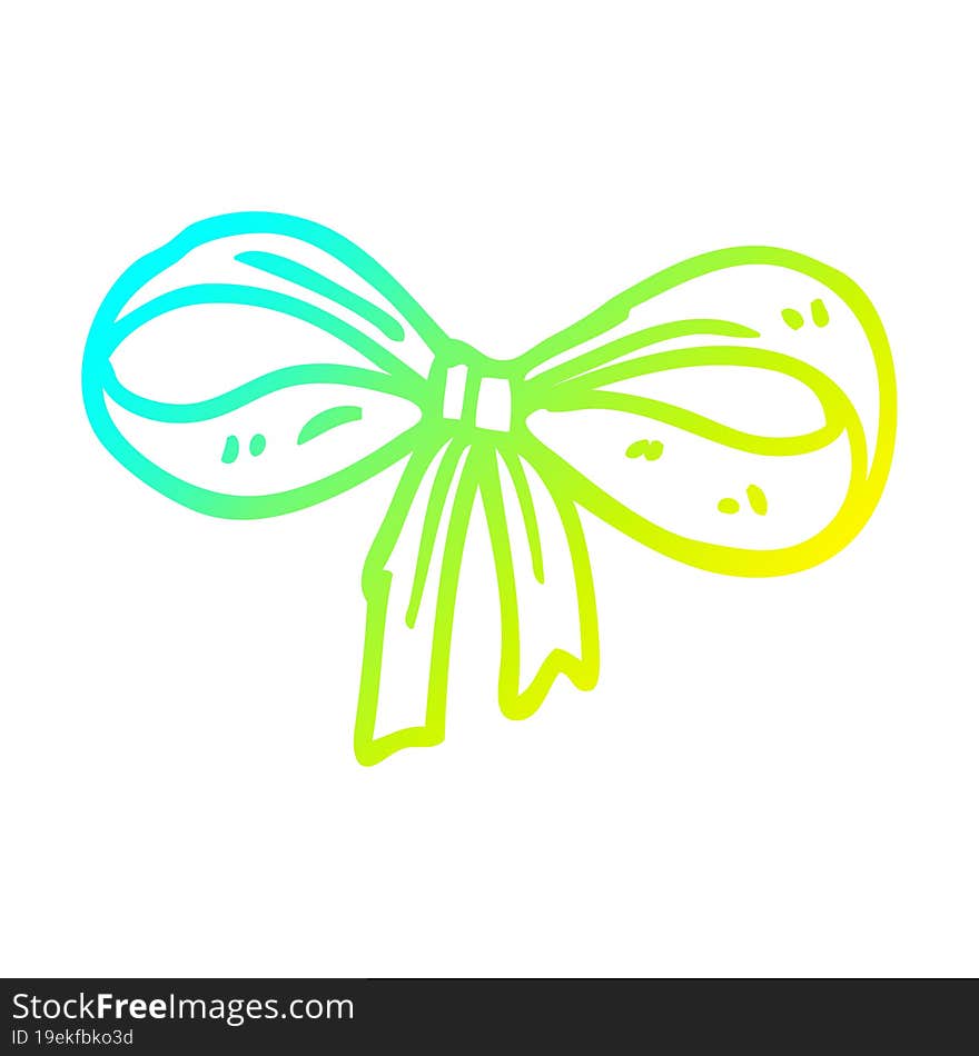 cold gradient line drawing cartoon tied bow