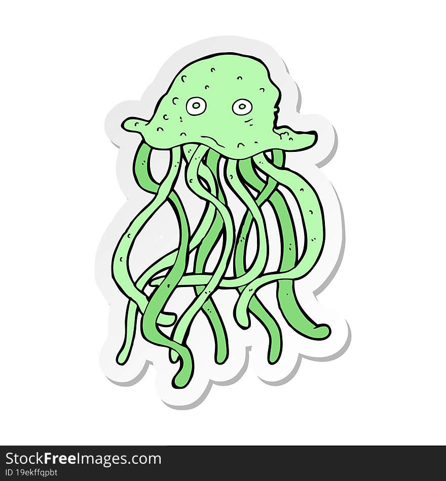 Sticker Of A Cartoon Octopus