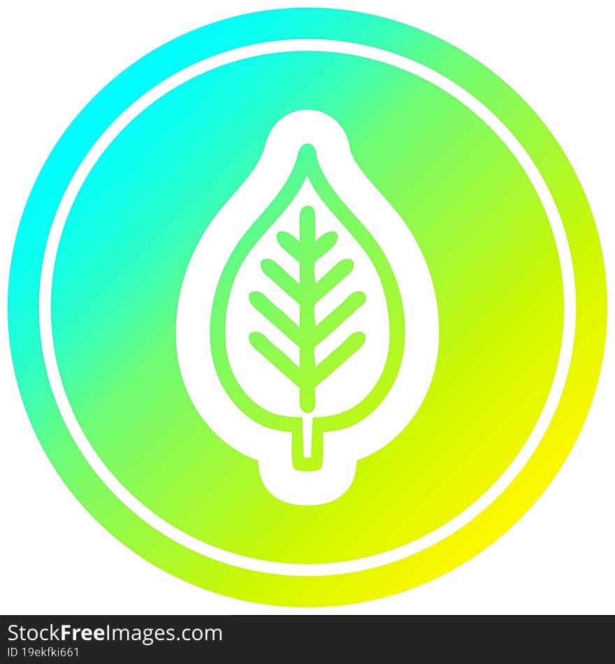 natural leaf circular in cold gradient spectrum