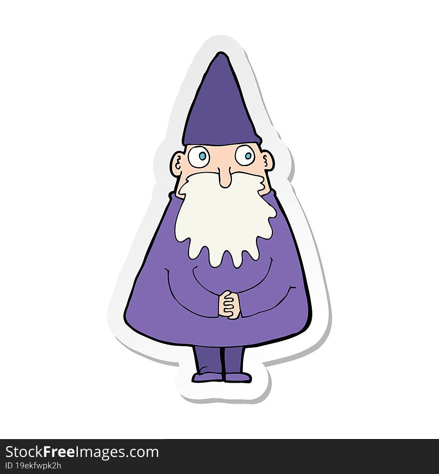 Sticker Of A Cartoon Wizard