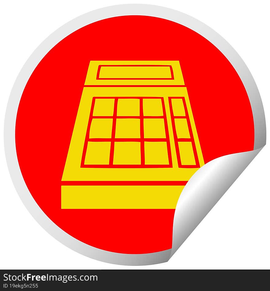 Circular Peeling Sticker Cartoon School Calculator