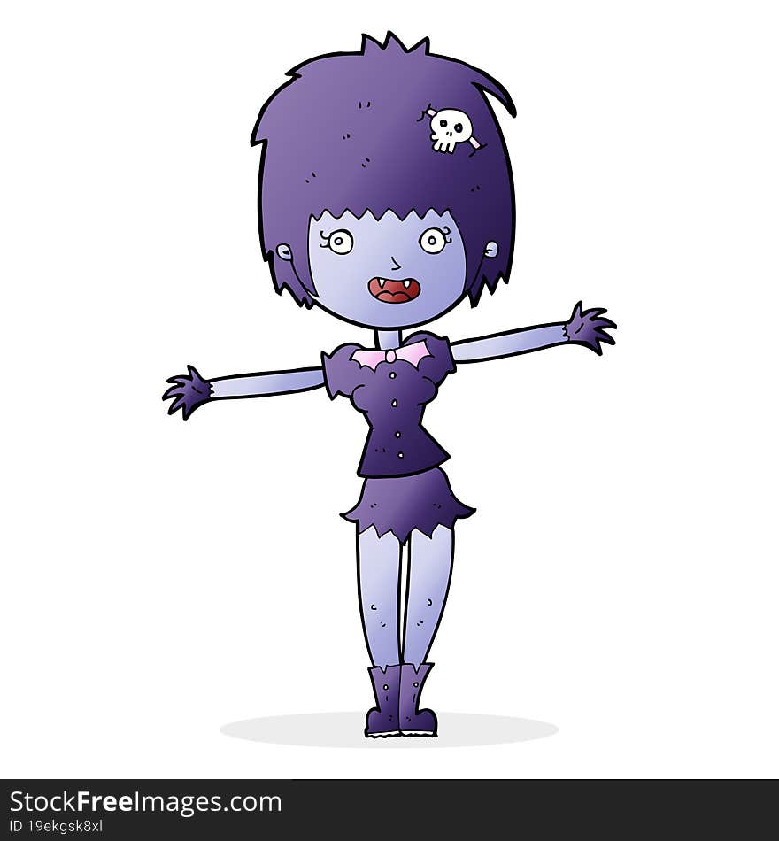 cartoon happy vampire girl