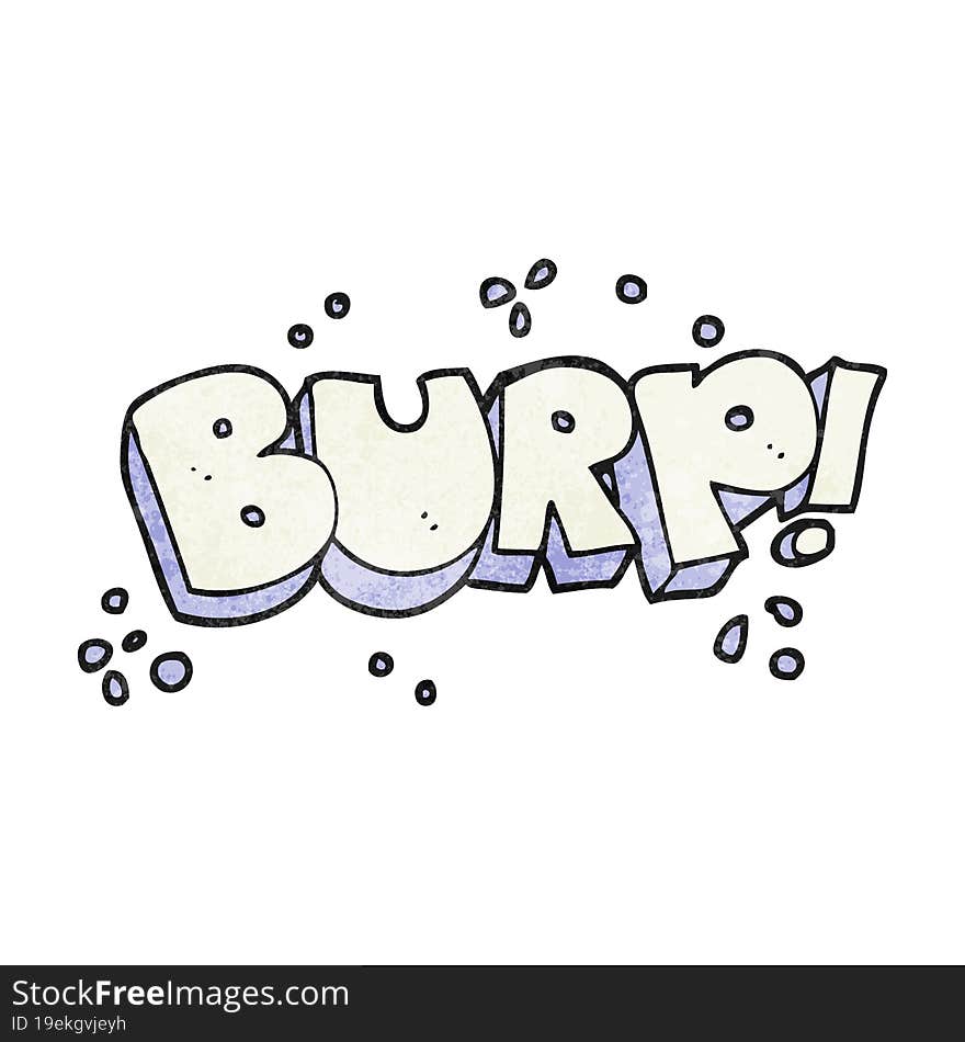 textured cartoon burp text