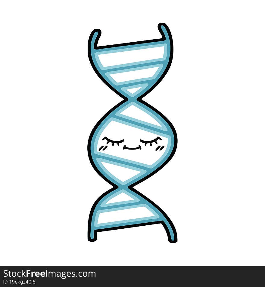 cute cartoon of a DNA strand. cute cartoon of a DNA strand