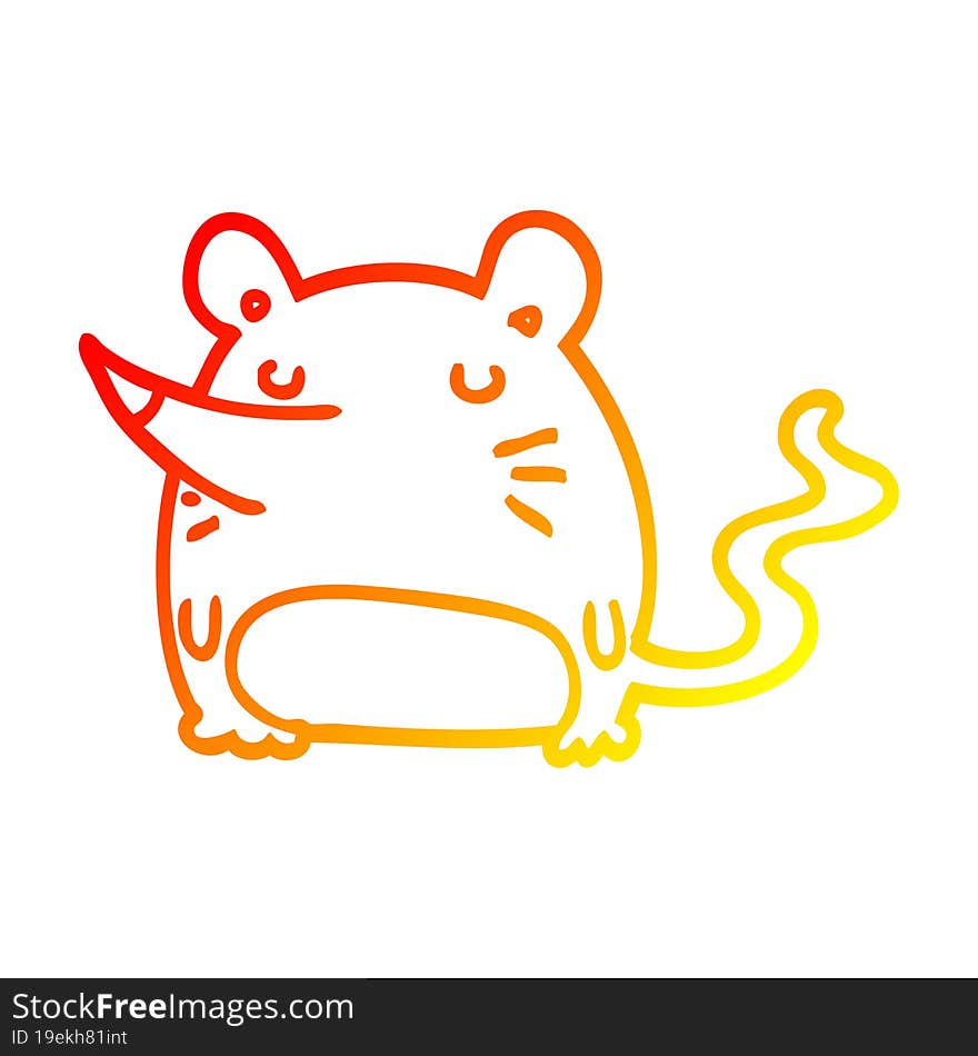 warm gradient line drawing of a cartoon mouse