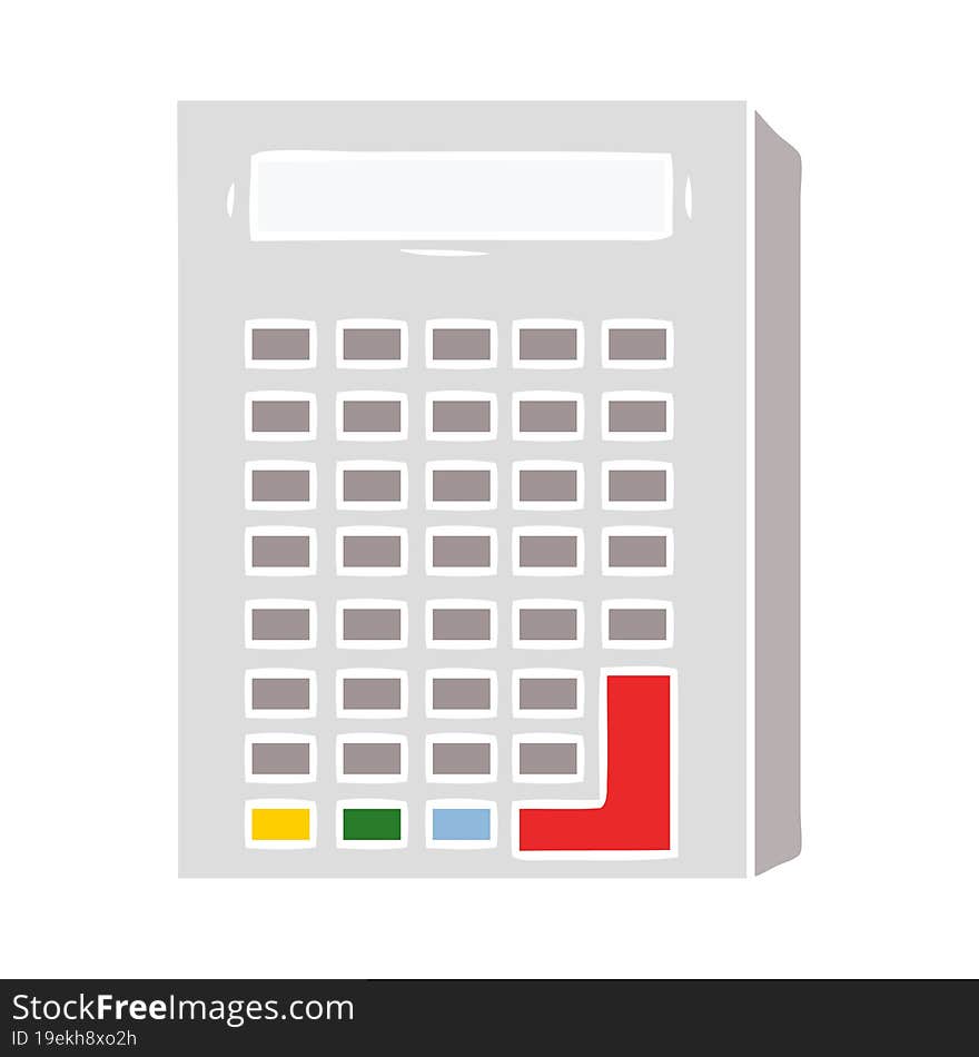 flat color style cartoon calculator