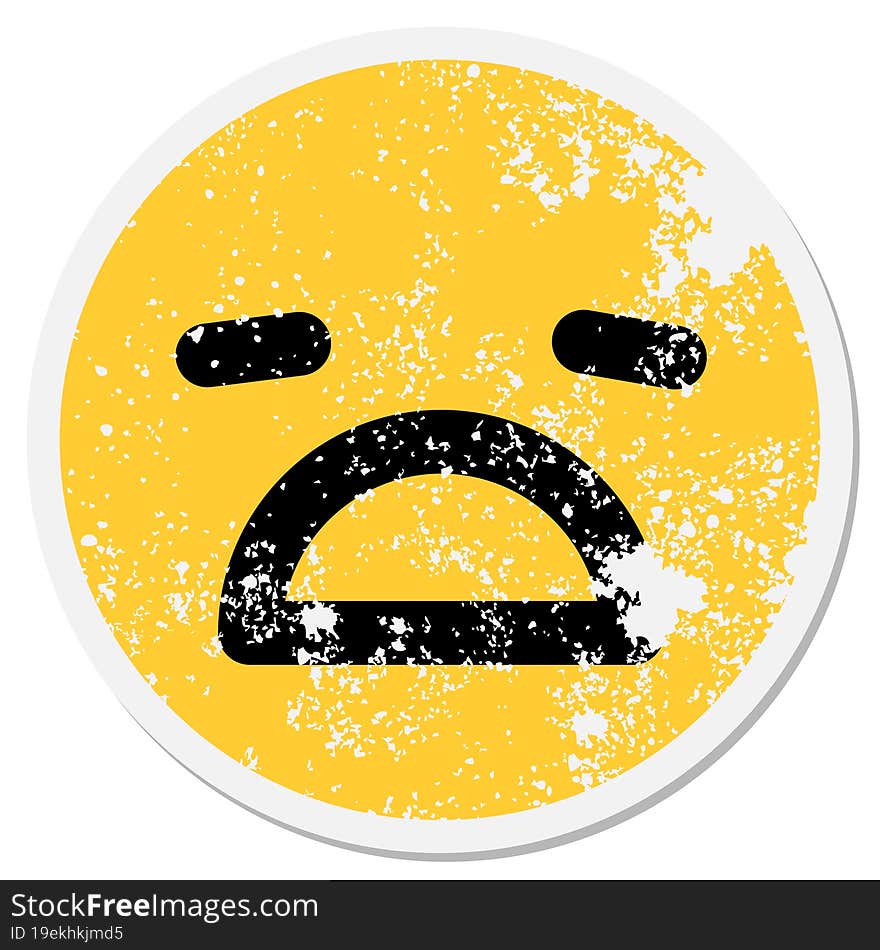 depressed face circular sticker