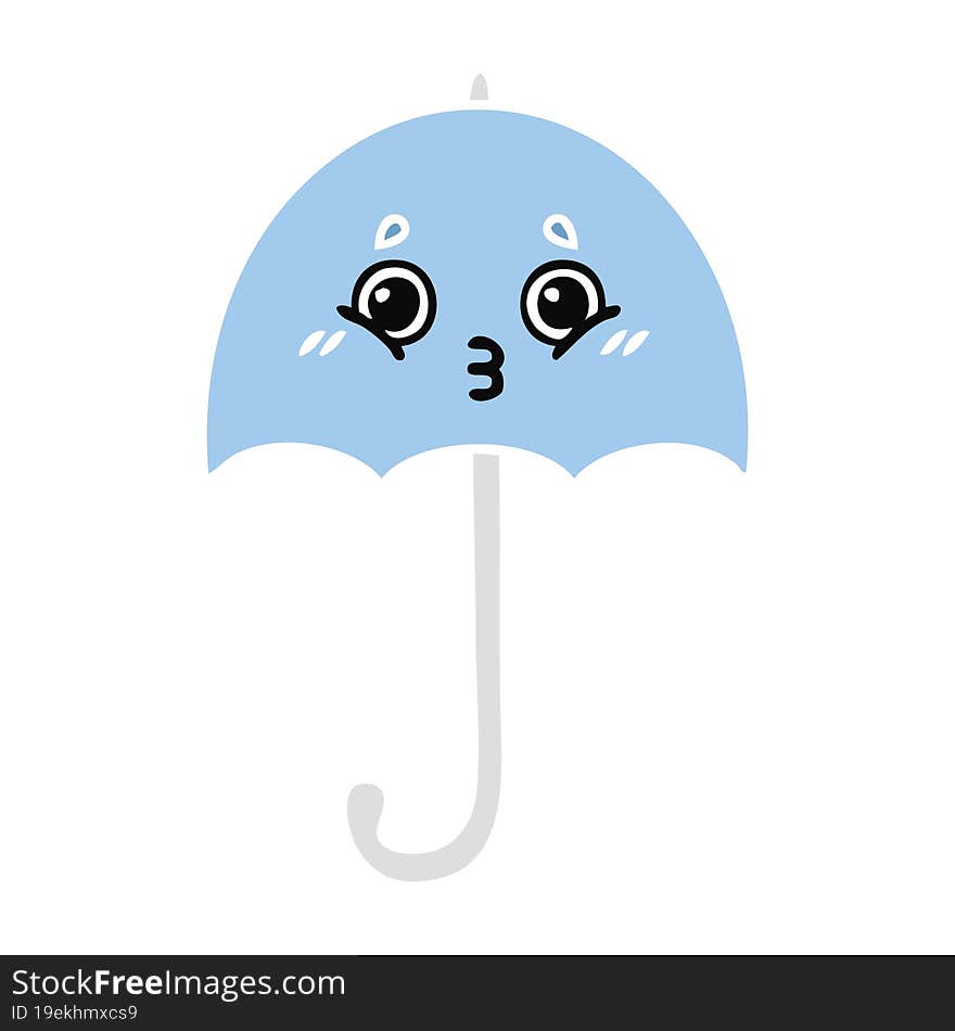 flat color retro cartoon umbrella