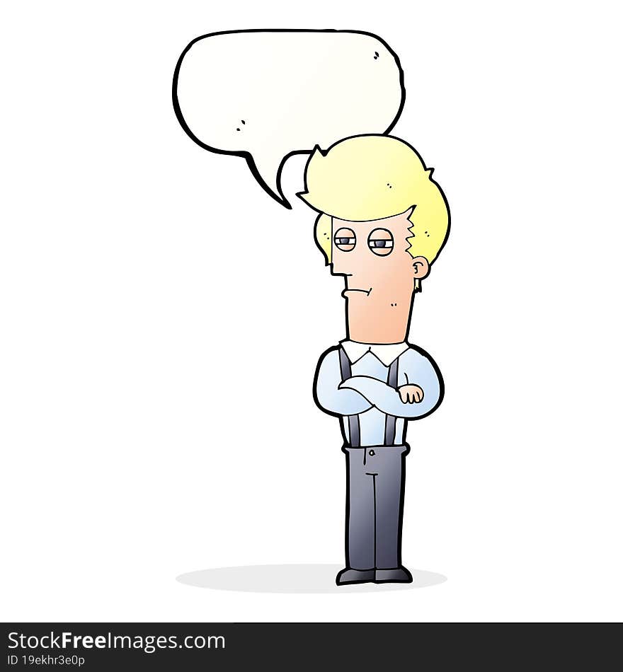 cartoon annoyed man with speech bubble