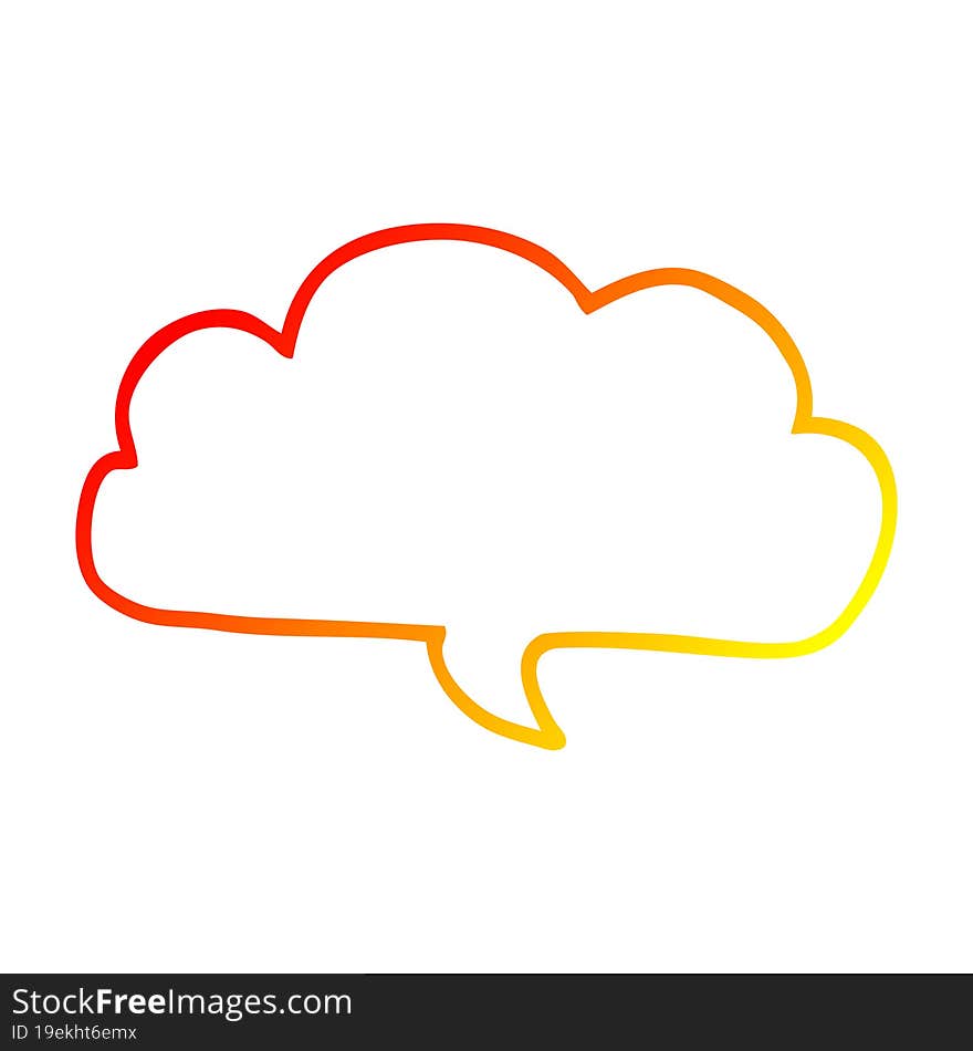 Warm Gradient Line Drawing Cartoon Cloud Speech Bubble