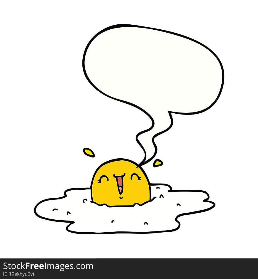 cartoon fried egg with speech bubble. cartoon fried egg with speech bubble