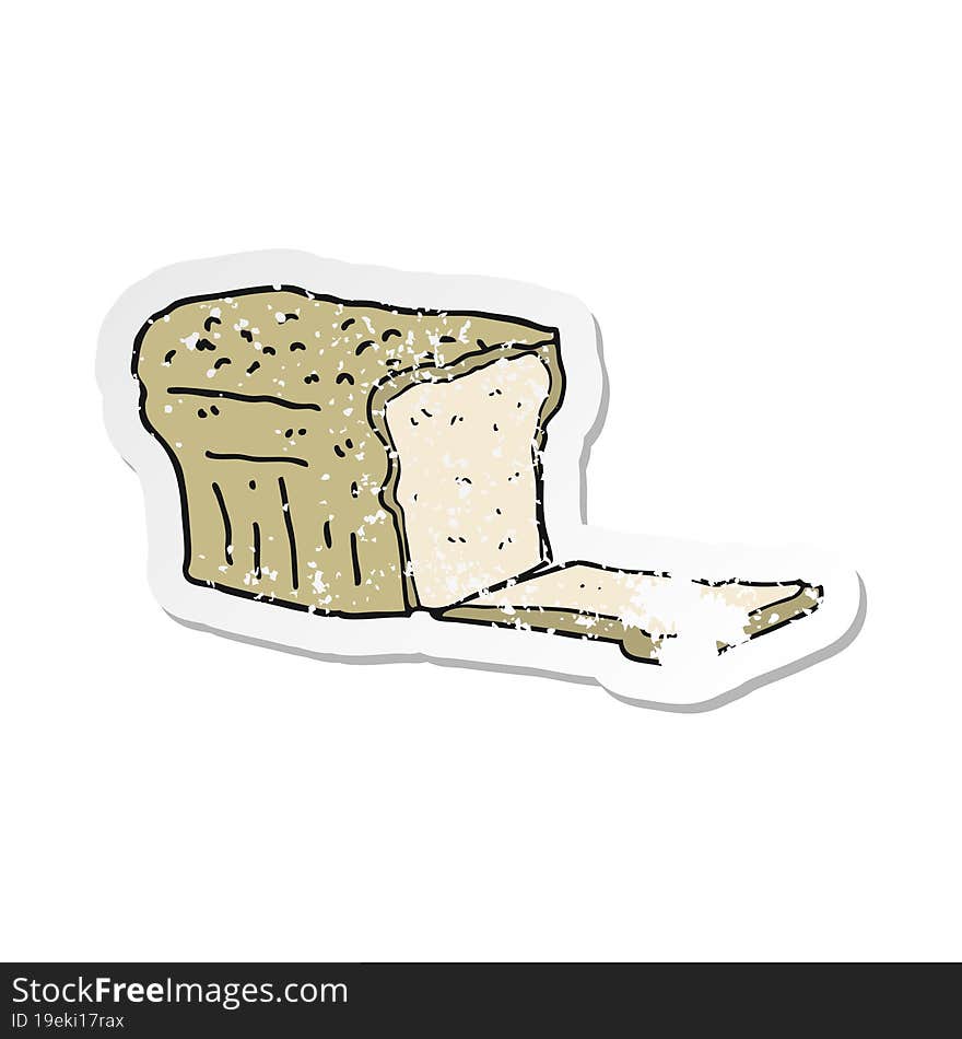 Retro Distressed Sticker Of A Cartoon Bread