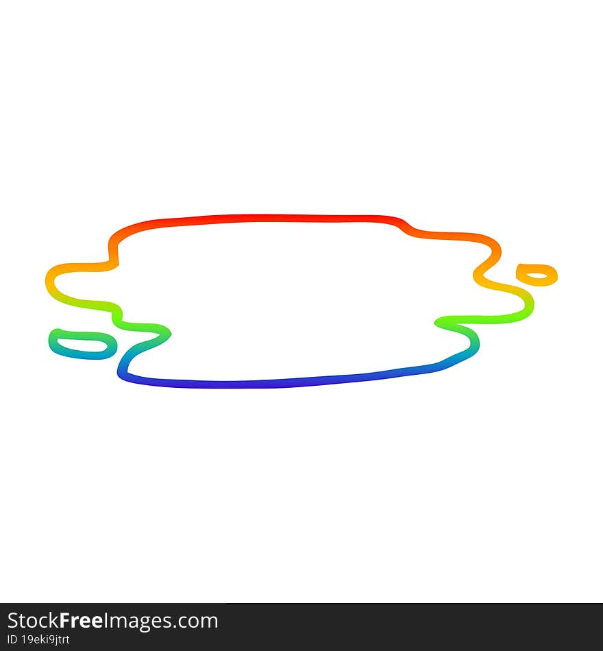 rainbow gradient line drawing cartoon pool of blood