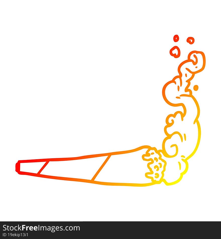 warm gradient line drawing marijuana joint