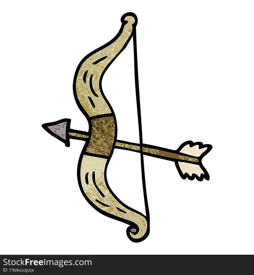 cartoon doodle bow and arrow