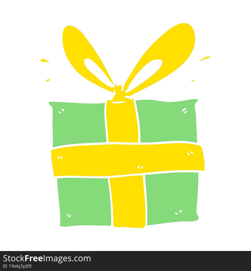 Flat Color Style Cartoon Wrapped Gift