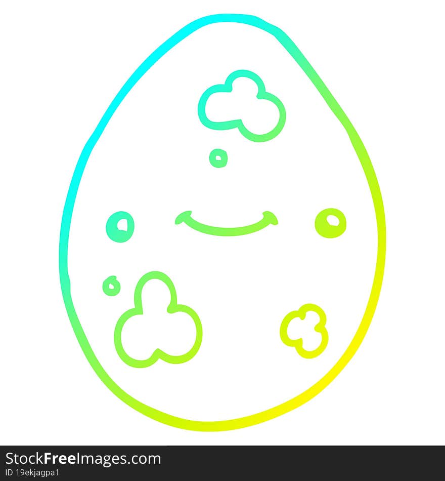 Cold Gradient Line Drawing Cartoon Egg