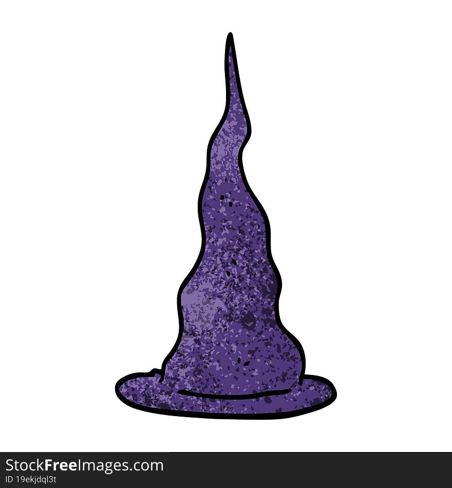 cartoon doodle witch hat