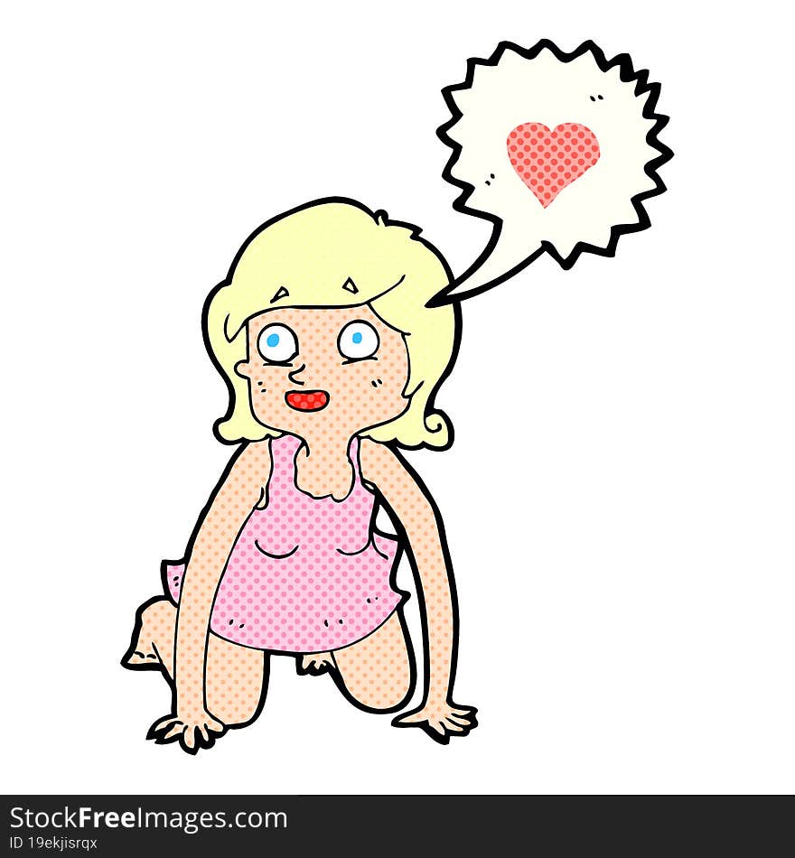 cartoon woman in love