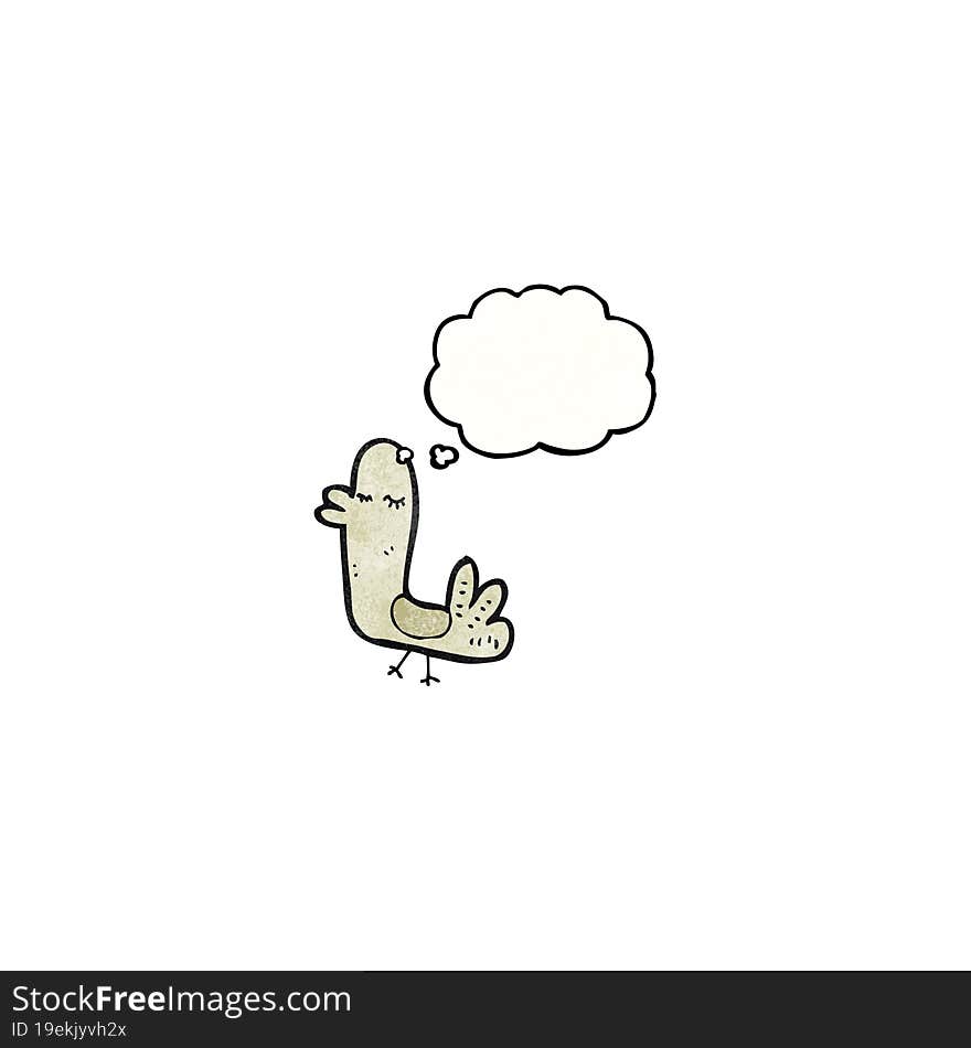 bird with thought bubble cartoon